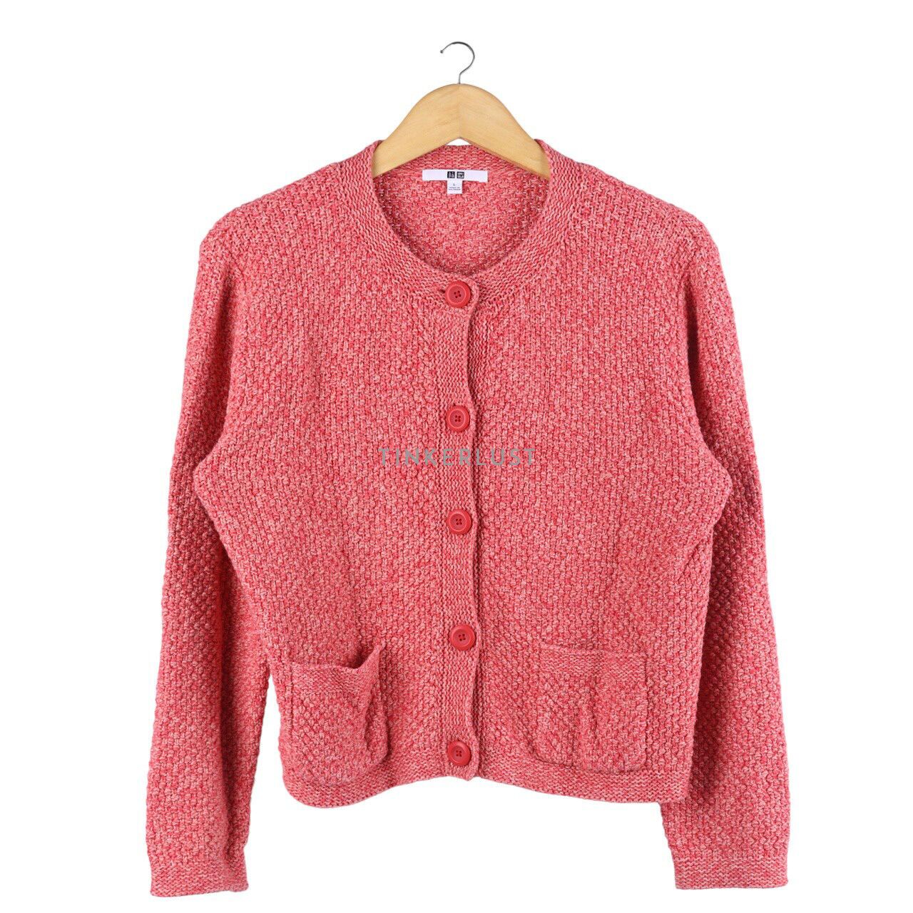 pakaian outerwear cardigan UNIQLO Pink Cardigan Tinkerlust